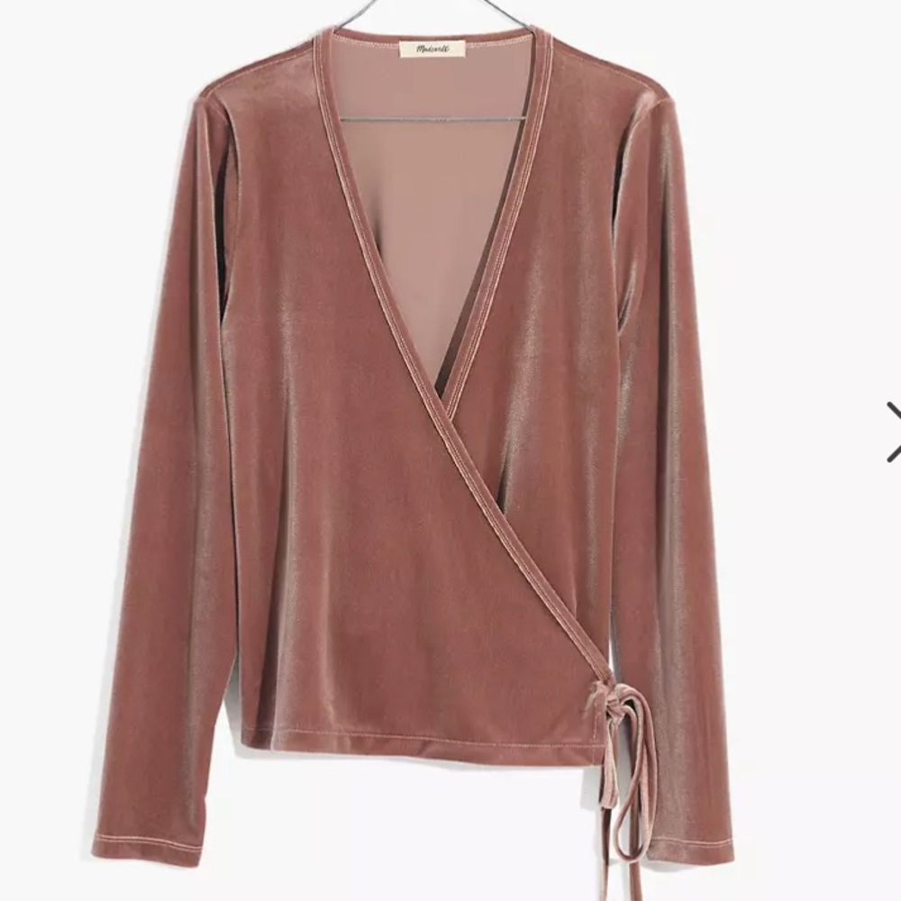 Madewell Velvet Ballet Wrap Top, M